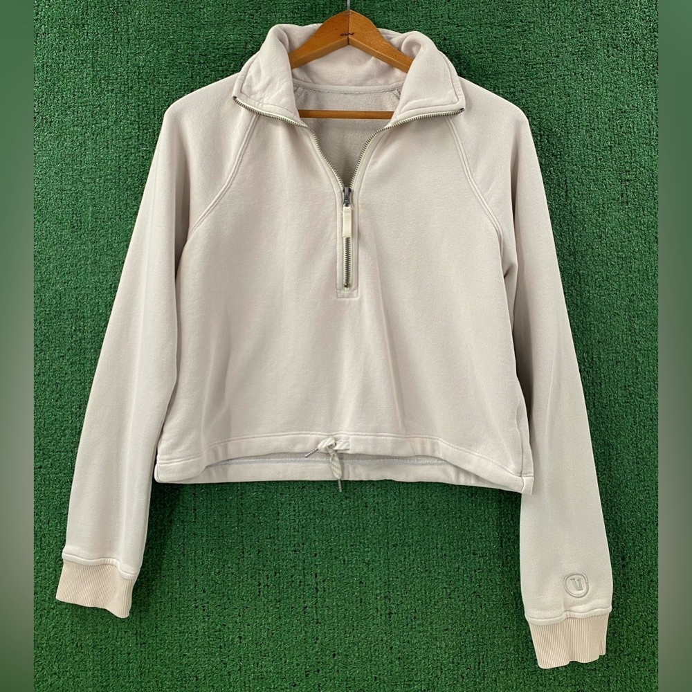 Vuori Sedona 1/2 Zip Bone Beige Pullover Cropped Sweatshirt Women’s Size XS